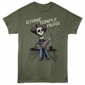 Military Green Stone Temple Pilots t-shirt featuring an STP Dead of the Day design