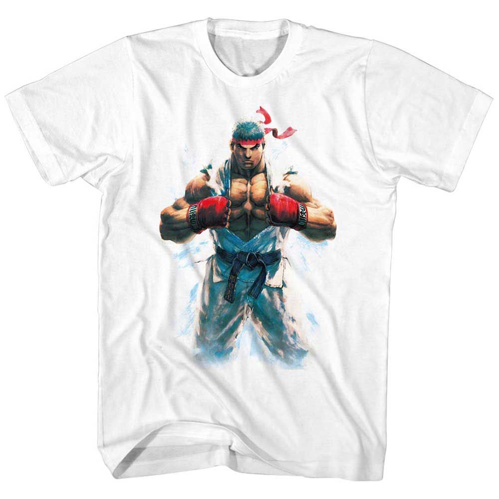 White Street Fighter t-shirt featuring a Ryu design