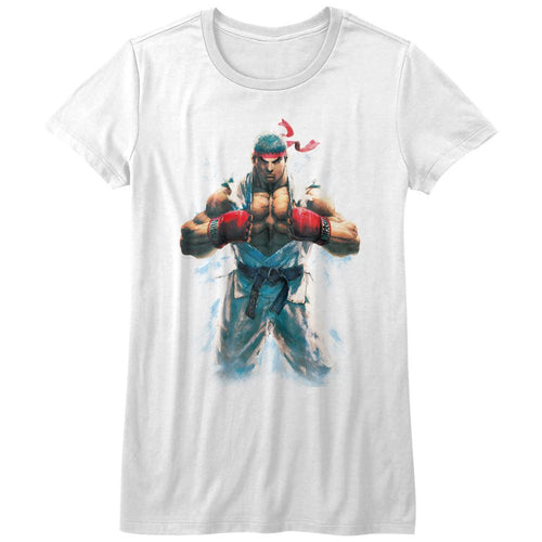 Street Fighter Ladies T-Shirt - Ryu - White
