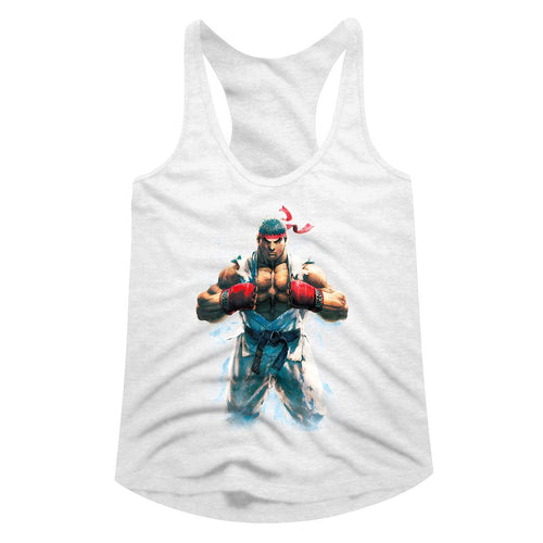Street Fighter Ladies Racerback - Ryu - White