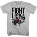 Gray Heather Street Fighter t-shirt featuring a Street Fighter Fight Like a design