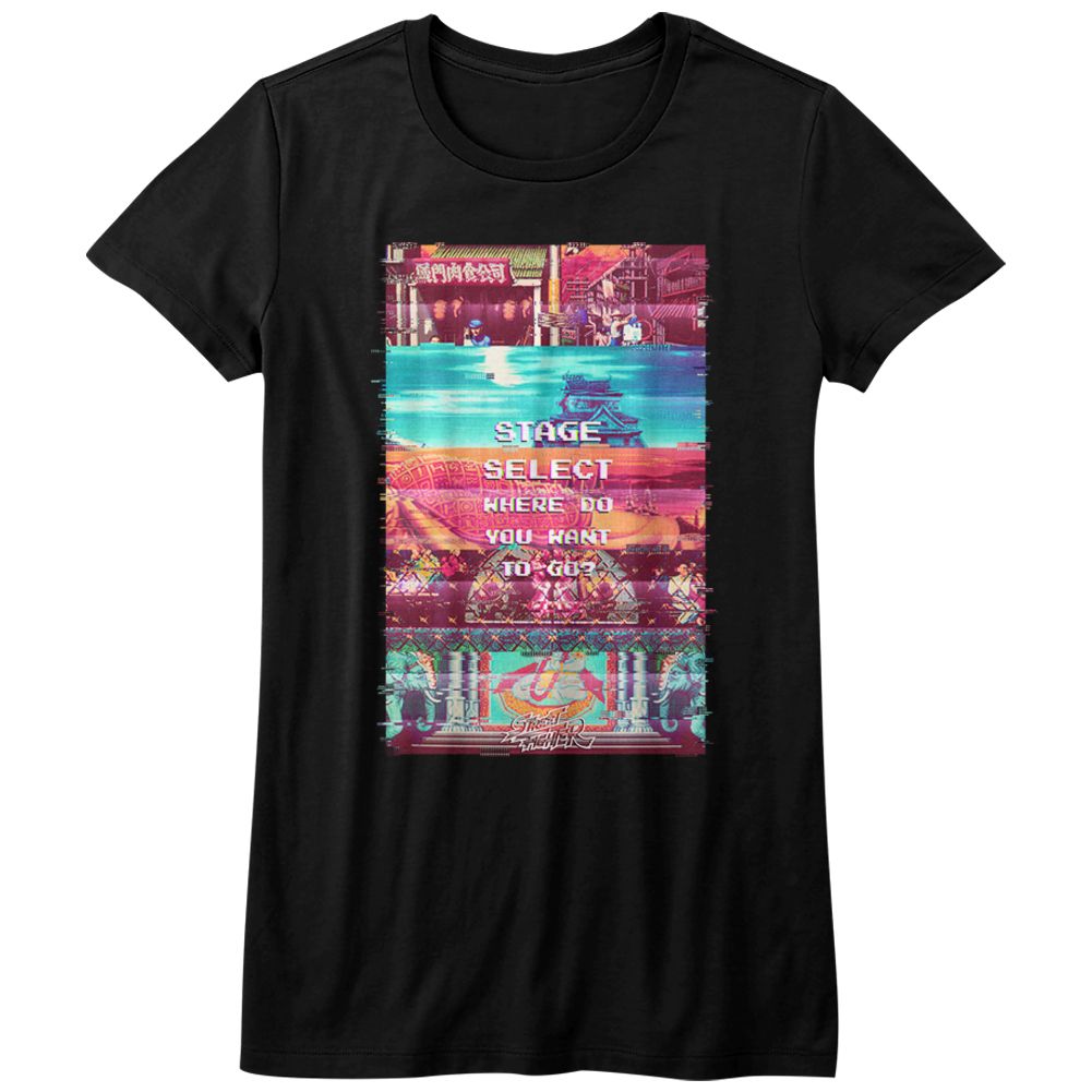 Street Fighter Ladies T-Shirt - Stage Select