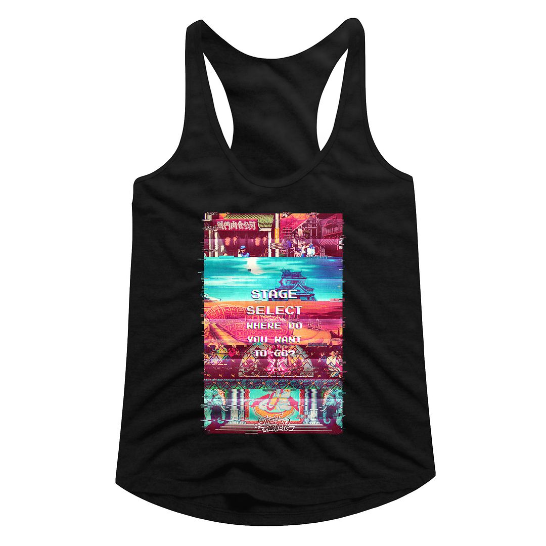 Street Fighter Ladies Racerback - Stage Select