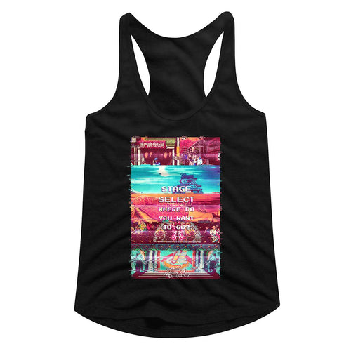 Street Fighter Ladies Racerback - Stage Select