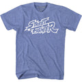 Light Blue Heather Street Fighter t-shirt featuring a Street Fighter Logo Outline design