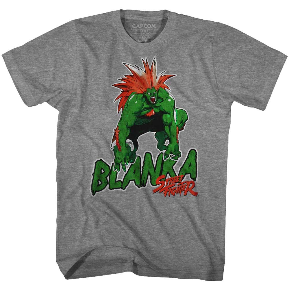 Graphite Heather Street Fighter t-shirt featuring a Street Fighter Blanka design