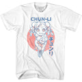 White Street Fighter t-shirt featuring a Street Fighter Cutesy Chun-Li design