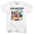 White Street Fighter t-shirt featuring a Street Fighter Ken Hadoken design