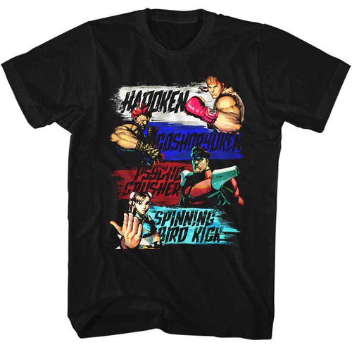 Black Street Fighter t-shirt featuring a Street Fighter Show Me Your Moves design
