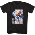 Black Street Fighter t-shirt featuring a Street Fighter Chun Li Kick design