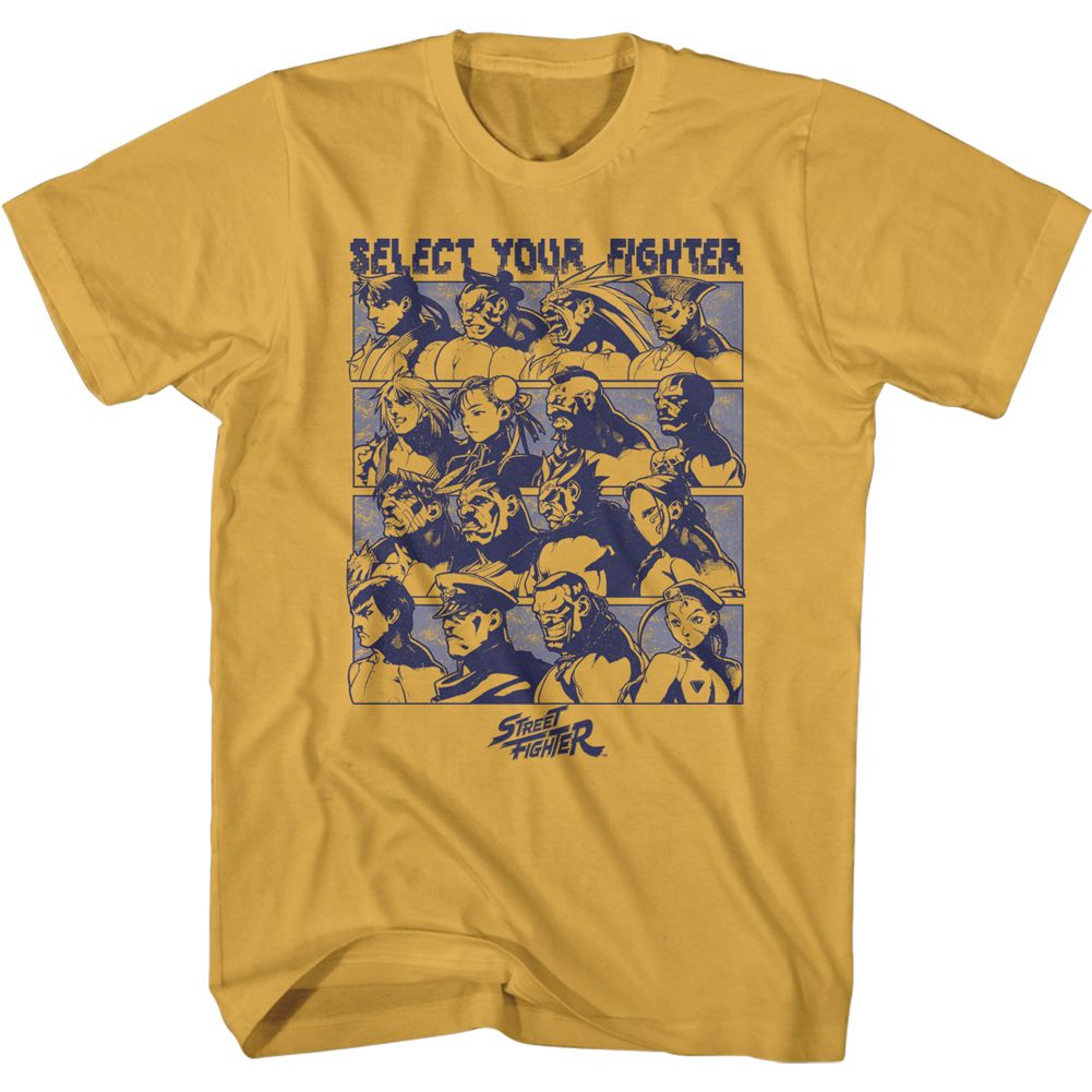 Ginger Street Fighter t-shirt featuring a Street Fighter Fighter Select design