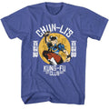 Royal Heather Street Fighter t-shirt featuring a Chun-Li's Martial Arts design