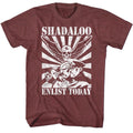 Vintage Maroon Heather Street Fighter t-shirt featuring a Street Fighter Enlist Today design