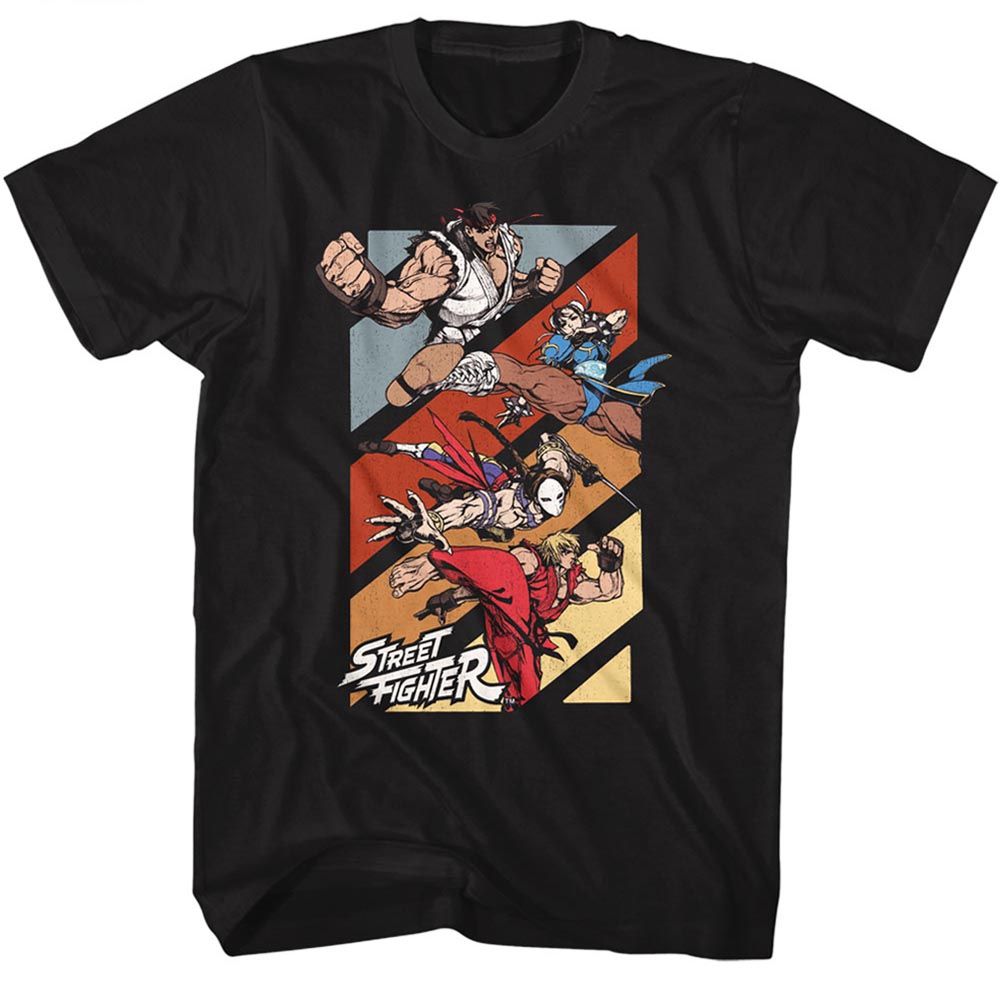 Black Street Fighter t-shirt featuring a Street Fighter Street Fighter Four Fighters design