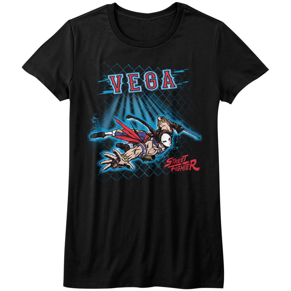 Street Fighter Ladies T-Shirt - Vega Fence