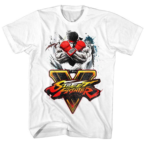 White Street Fighter t-shirt featuring a Street Fighter Streetfighta design