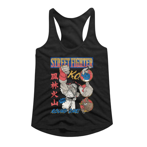 Street Fighter Ladies Racerback - Street Fighter Round One Comic
