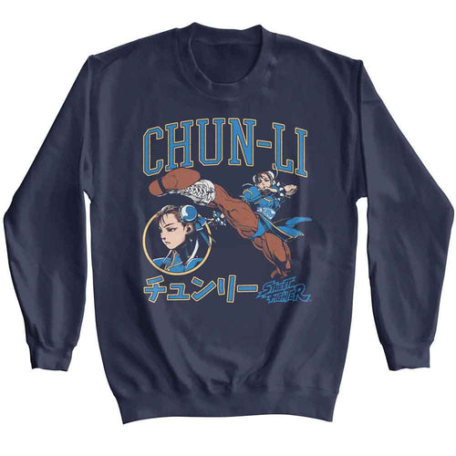 Street Fighter Long Sleeve Sweatshirt - Street Fighter Chun Li Varsity