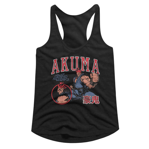 Street Fighter Ladies Racerback - Street Fighter Akuma Varsity