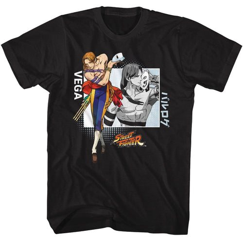 Black Street Fighter t-shirt featuring a Street Fighter Street Fighter Vega design