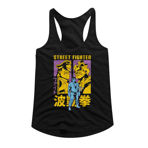 Street Fighter Ladies Racerback - Street Fighter Ryu Akuma and M Bison