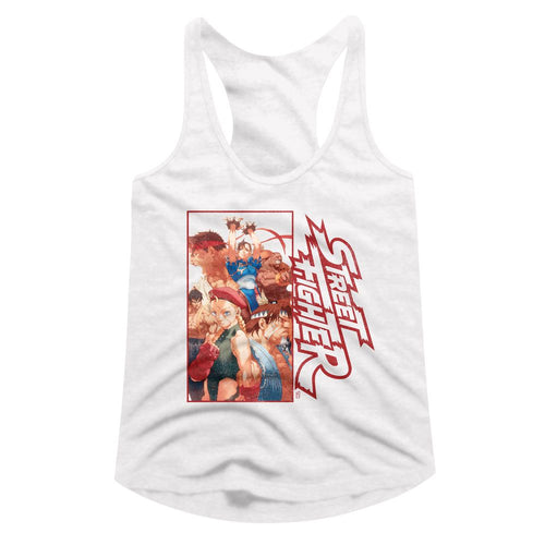 Street Fighter Ladies Racerback - Street Fighter Multi Character Rectangle