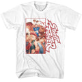 White Street Fighter t-shirt featuring a Street Fighter Street Fighter Multi Character Rectangle design