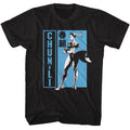 Black Street Fighter t-shirt featuring a Street Fighter Street Fighter Chun Li Bw Character Pose design