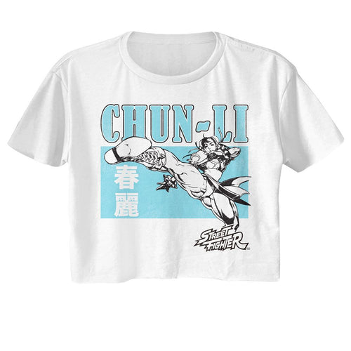 Street Fighter Ladies Crop Top - Street Fighter Chun Li Character Block