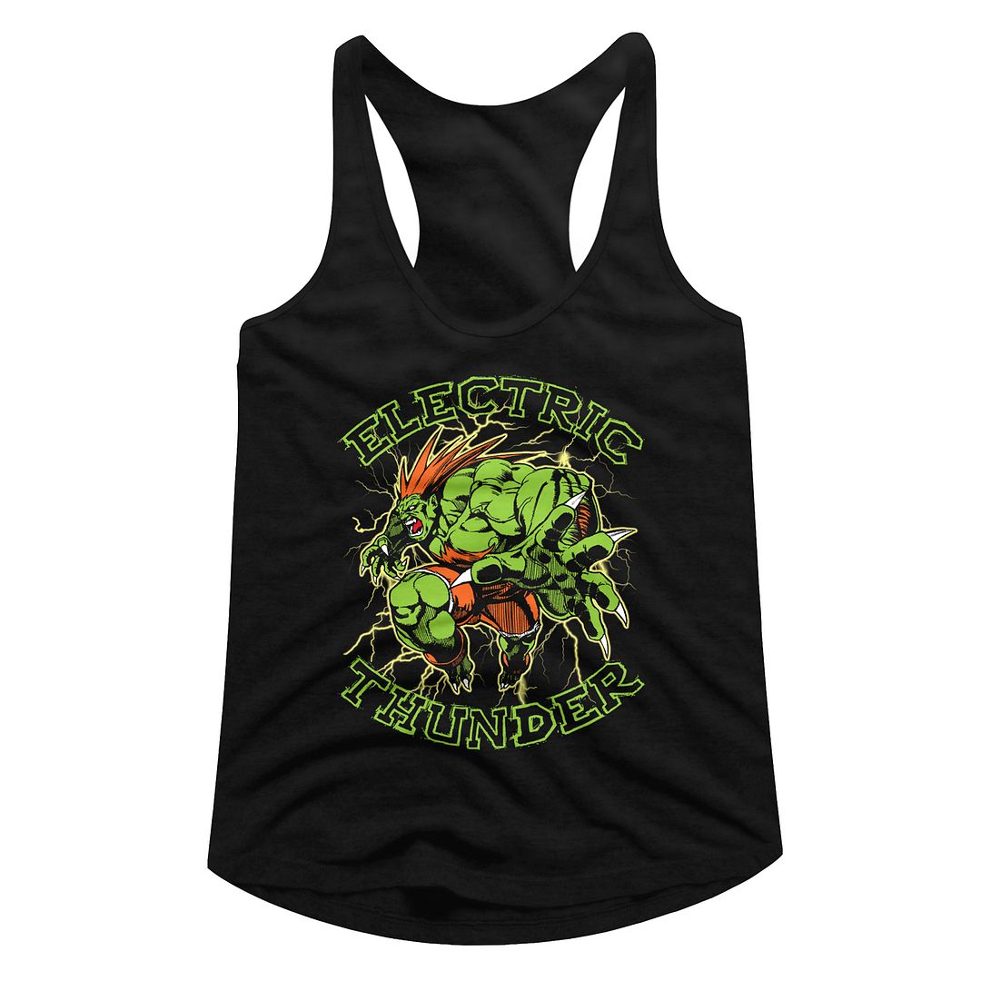 Street Fighter Ladies Racerback - Electric Thunder