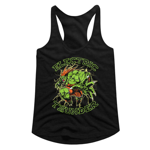 Street Fighter Ladies Racerback - Electric Thunder