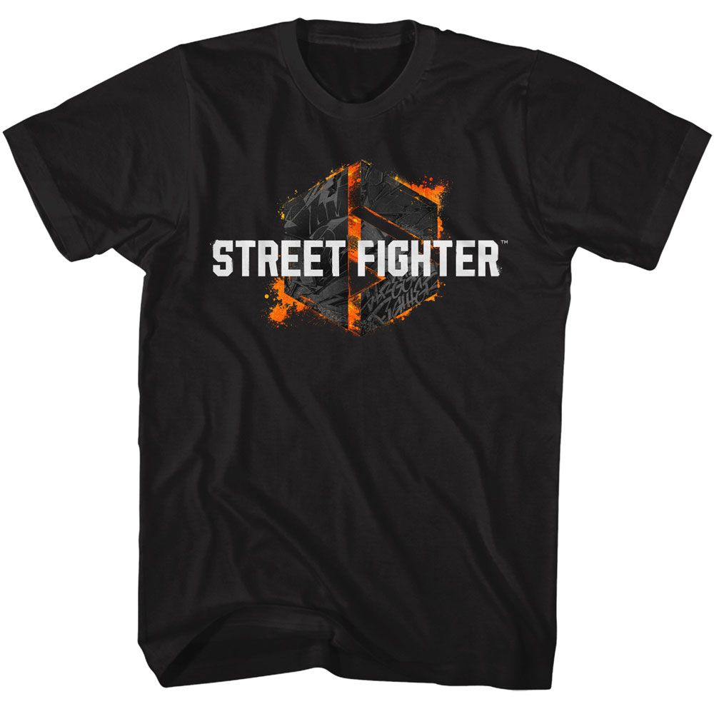 Black Street Fighter t-shirt featuring a Street Fighter Street Fighter Grafitti Logo design