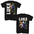 Black Street Fighter t-shirt featuring a Street Fighter Street Fighter Luke Character design