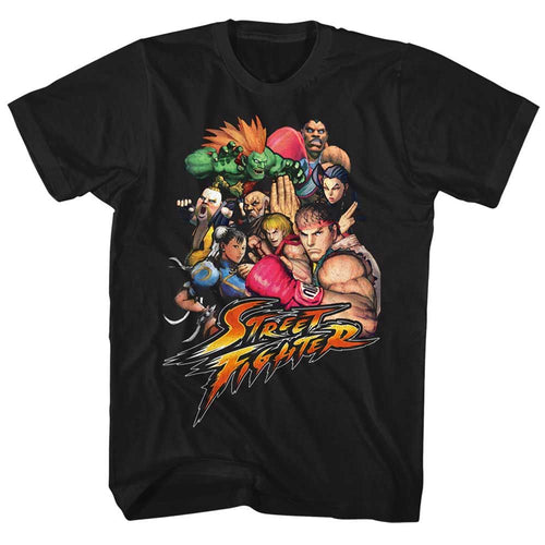 Black Street Fighter t-shirt featuring a Street Fighter Stftr design