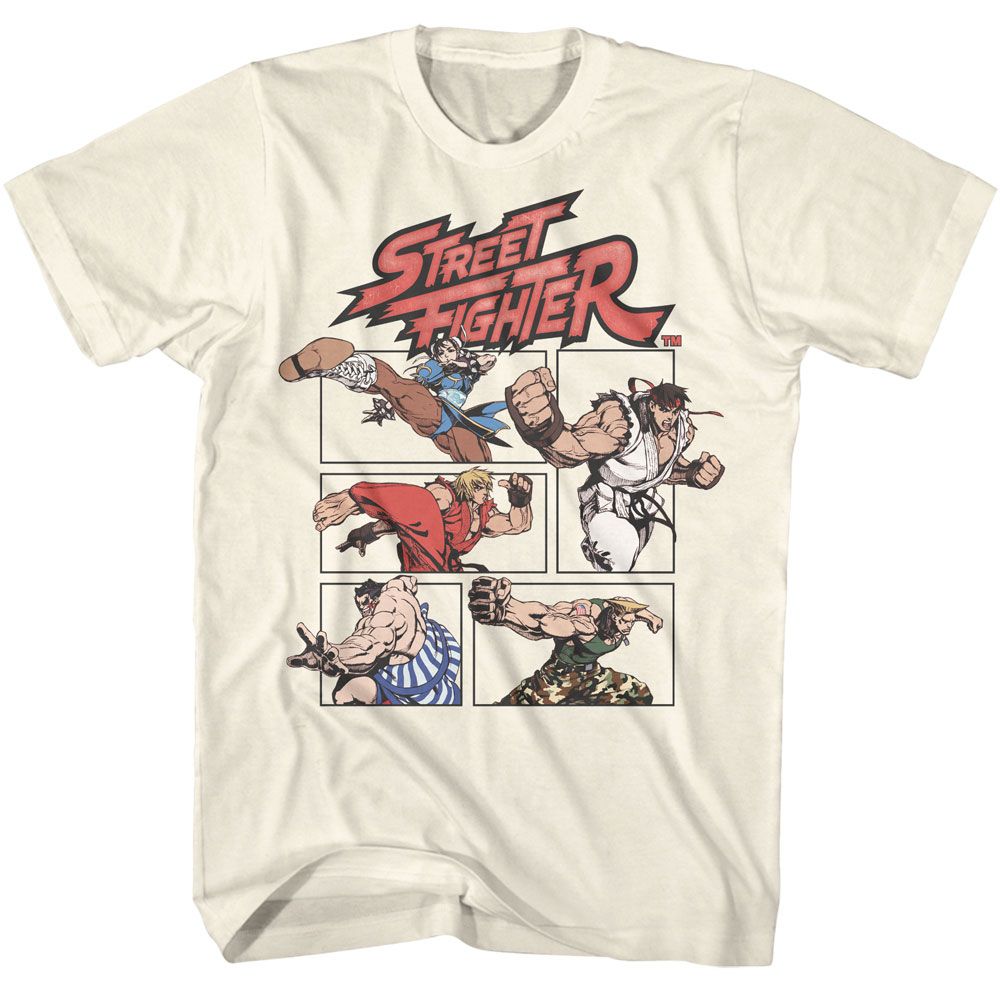 Natural Street Fighter t-shirt featuring a Street Fighter Street Fighter Action Comic design