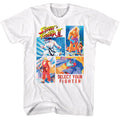 White Street Fighter t-shirt featuring a Street Fighter Street Fighter 4 Photos Select Your Fighter design
