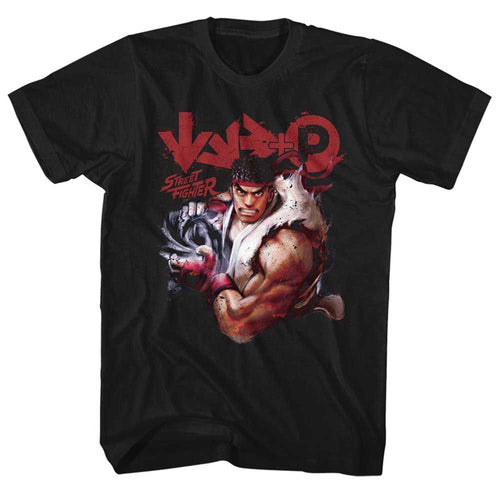 Black Street Fighter t-shirt featuring a Street Fighter More design