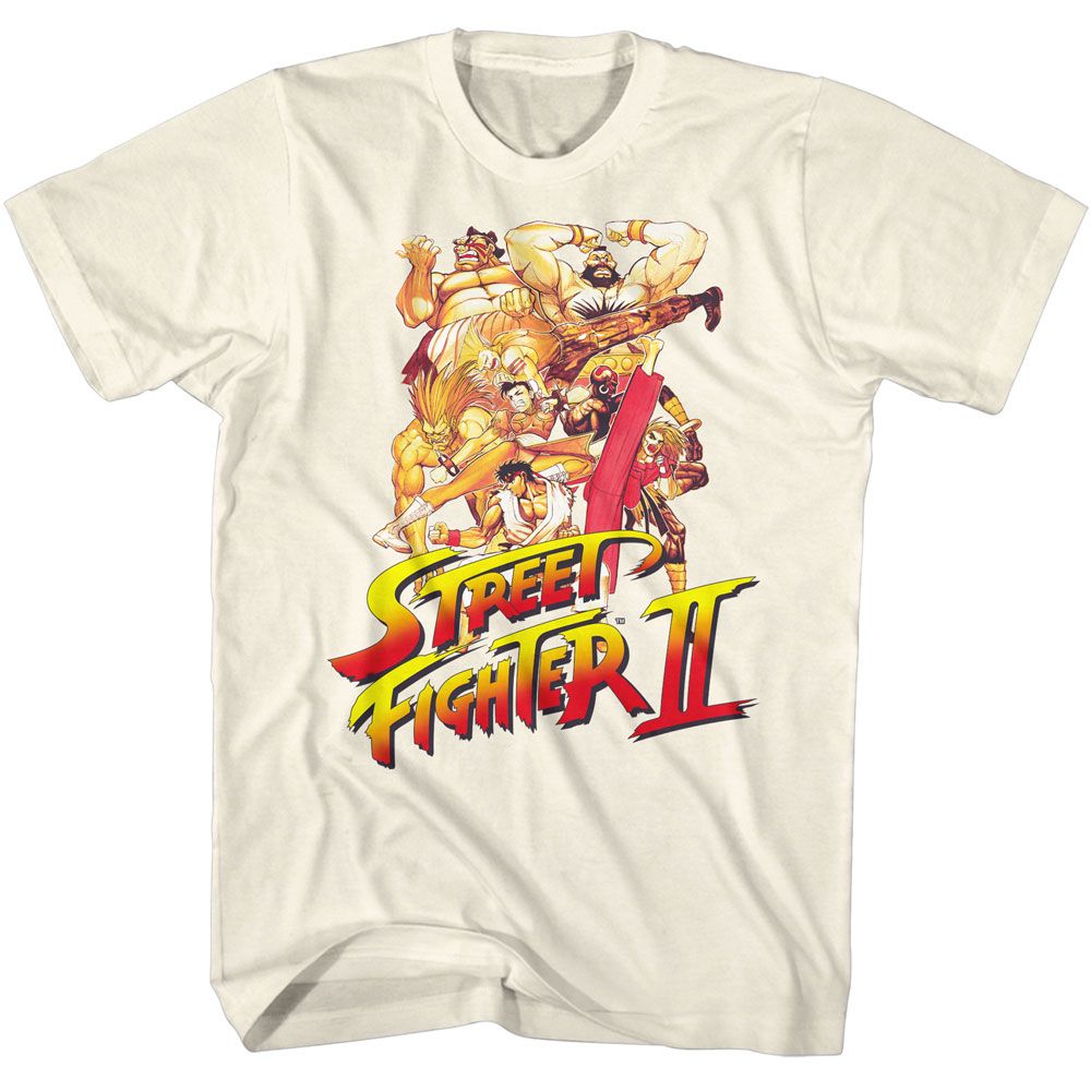 Natural Street Fighter t-shirt featuring a Street Fighter Street Fighter So Many Poses design