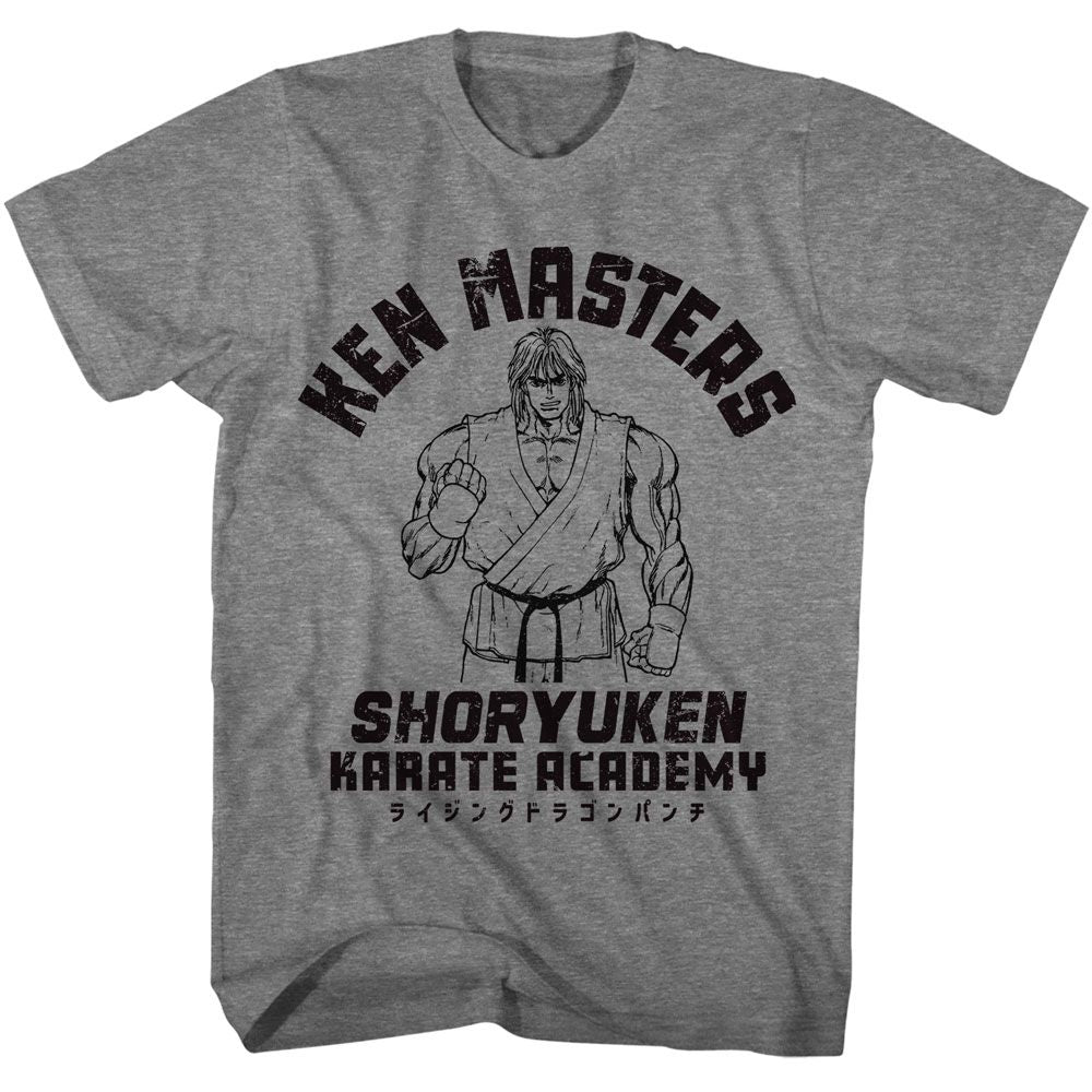 Graphite Heather Street Fighter t-shirt featuring a Street Fighter Street Fighter Ken Masters design