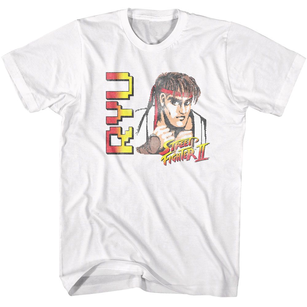 White Street Fighter t-shirt featuring a Street Fighter Street Fighter Ryu design