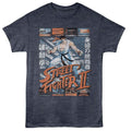Navy Heather Street Fighter t-shirt featuring a Street Fighter Street Fighter Ryu W Various Game Scenes design