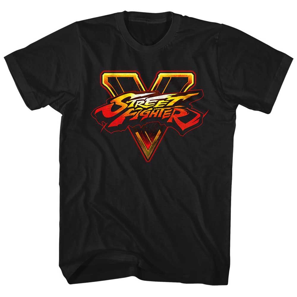Black Street Fighter t-shirt featuring a Street Fighter Sfv Logo design