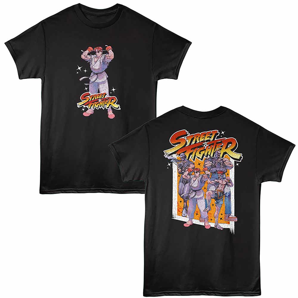 Black Street Fighter t-shirt featuring a SF1 Rectangle design
