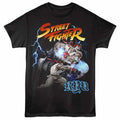 Black Street Fighter t-shirt featuring a Ryu Montage design