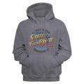 Gunmetal heather Street Fighter pullover hoodie featuring a World Warrior design