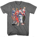 Graphite Heather Street Fighter t-shirt featuring a Street Fighter Sf2 Lineup design