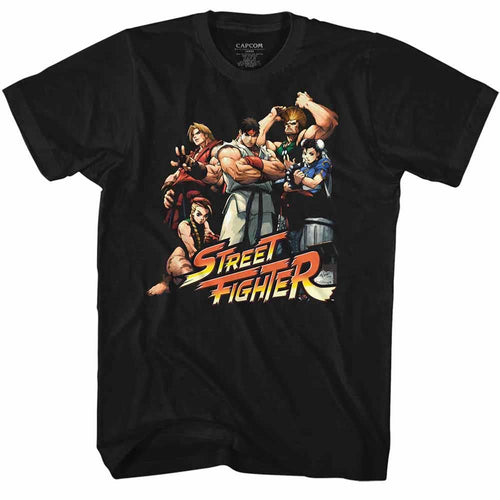 Black Street Fighter t-shirt featuring a Street Fighter Cool Kids design