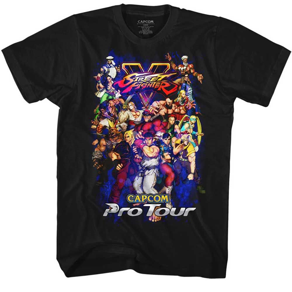 Black Street Fighter t-shirt featuring a Street Fighter Pro Tour 2 design