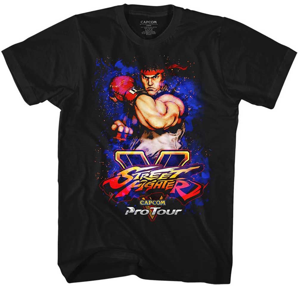 Black Street Fighter t-shirt featuring a Street Fighter Pro Tour - Ryu design