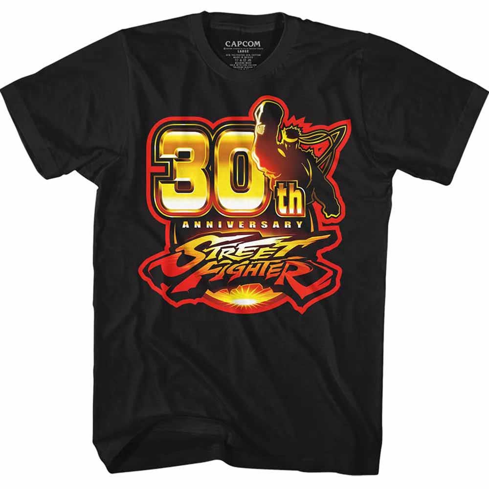 Black Street Fighter t-shirt featuring a Street Fighter Sf30 design